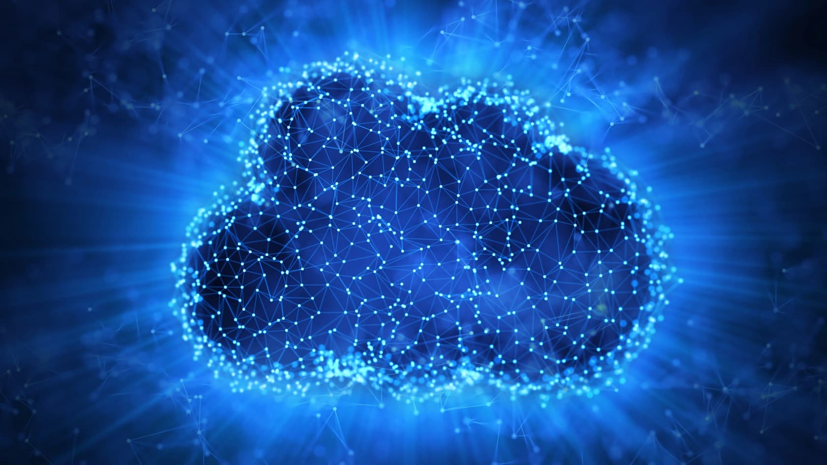 Une représentation lumineuse et bleue du cloud et de la technologie SaaS.