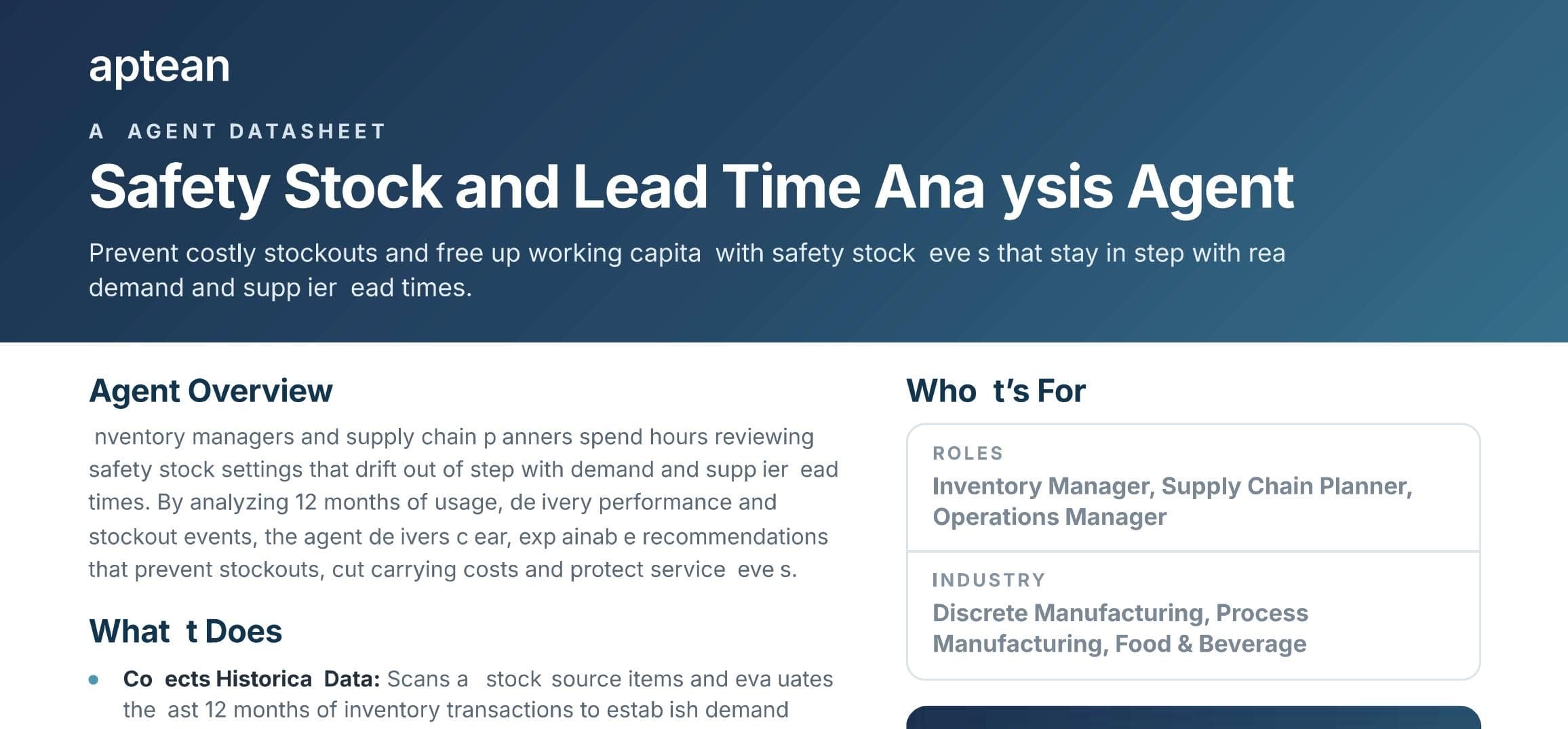Safety Stock and Lead Time Analysis Agent