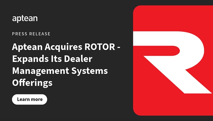 Aptean Acquires ROTOR - Expands Its Dealer Management Systems Offerings