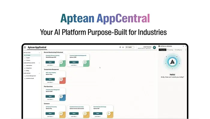 Aptean AppCentral Your AI Platform Purpose-Built for Industries