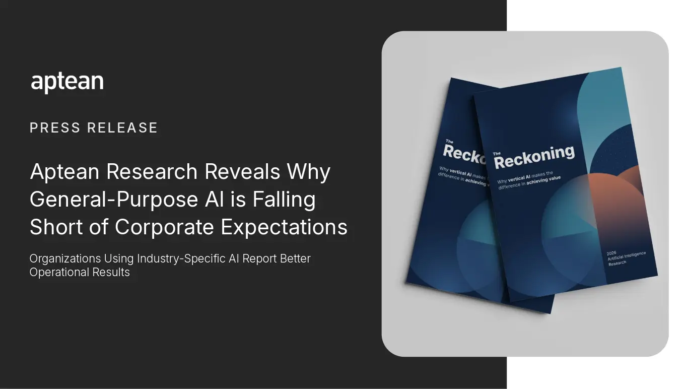 Aptean Research Reveals Why General-Purpose AI is Falling Short of Corporate Expectations